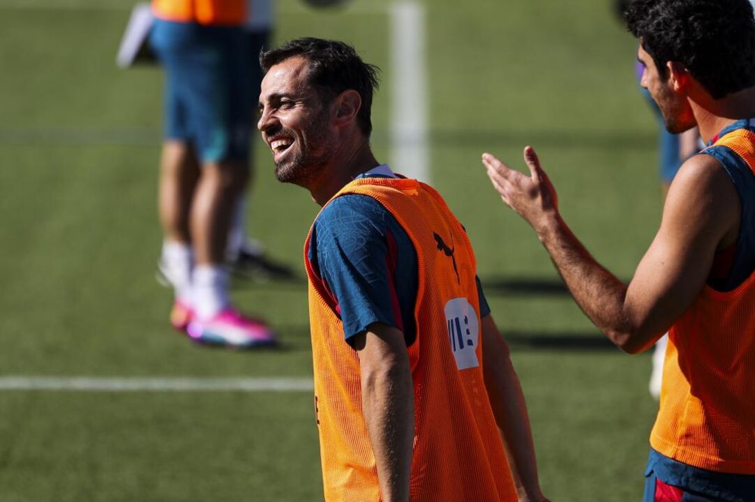 Bernardo Silva no treino da Seleção