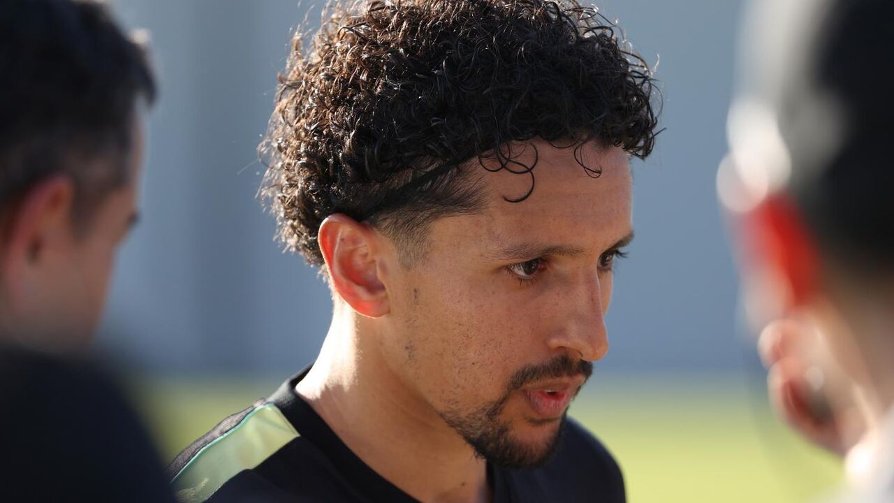 Marquinhos na concentração do Brasil