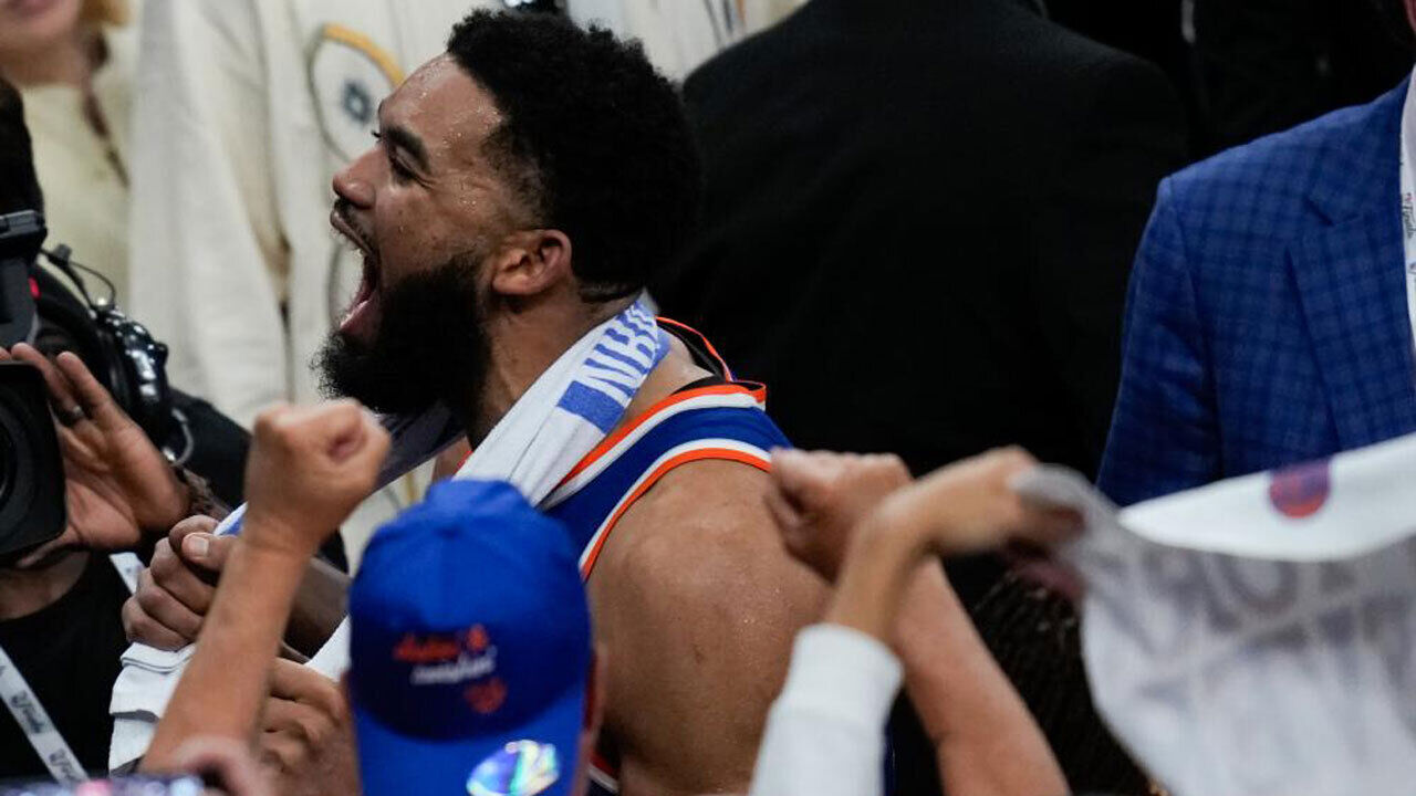 Karl-Anthony Towns a celebrar 