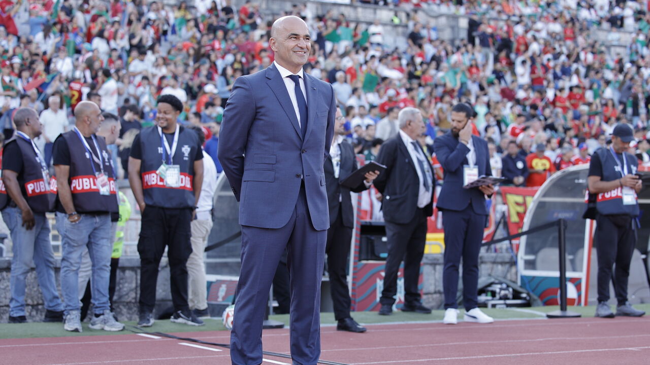 Roberto Martínez no Jamor durante jogo com o Chile
