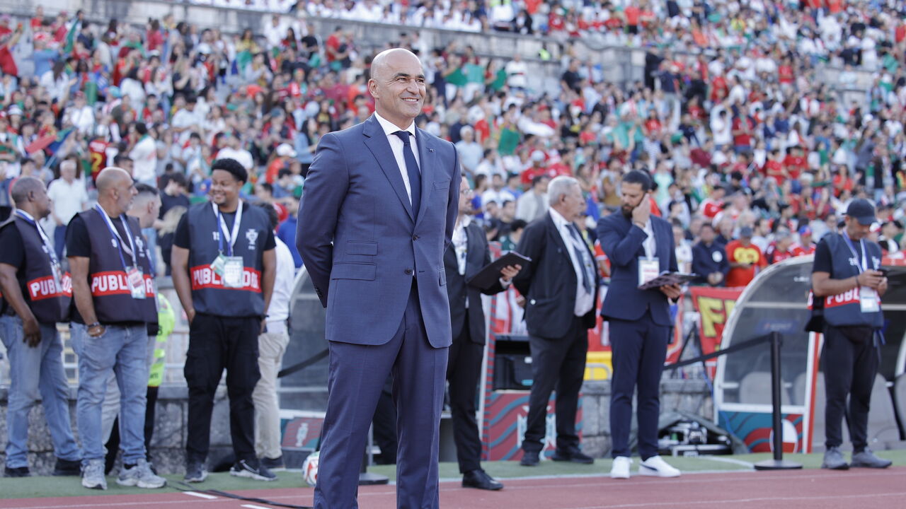 Roberto Martínez no Jamor durante jogo com o Chile