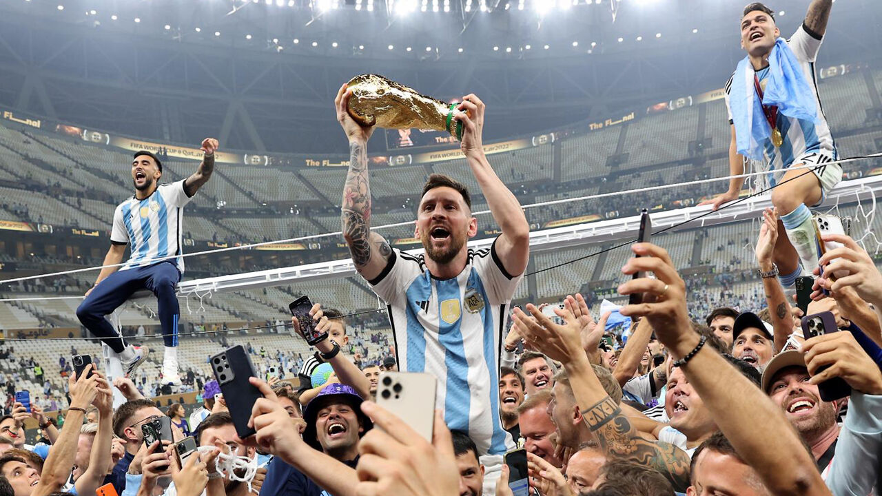 Seleção argentina faz a festa depois de conquistar o Mundial'2022