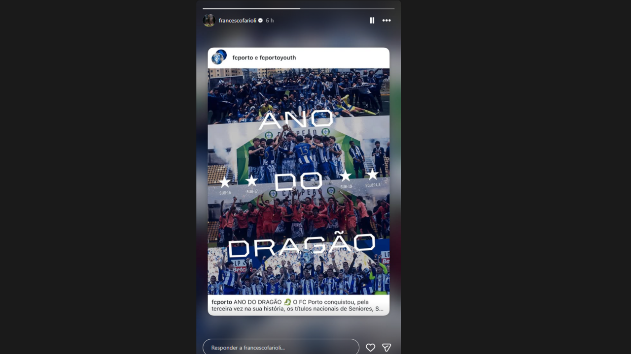 A imagem partilhada por Francesco Farioli
