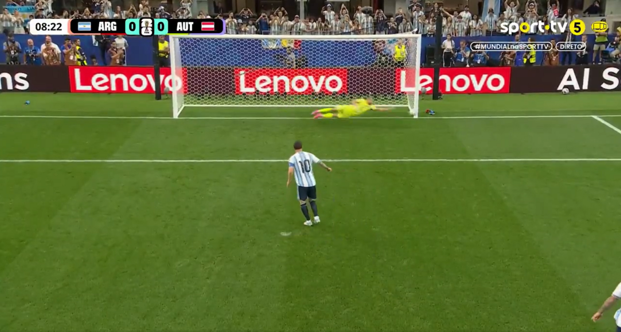 Momento do penálti falhado por Messi