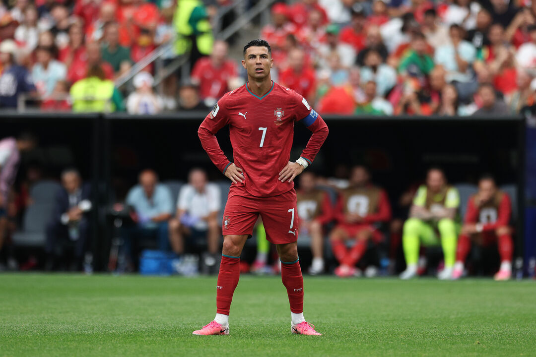 Cristiano Ronaldo em ação contra a RD Congo