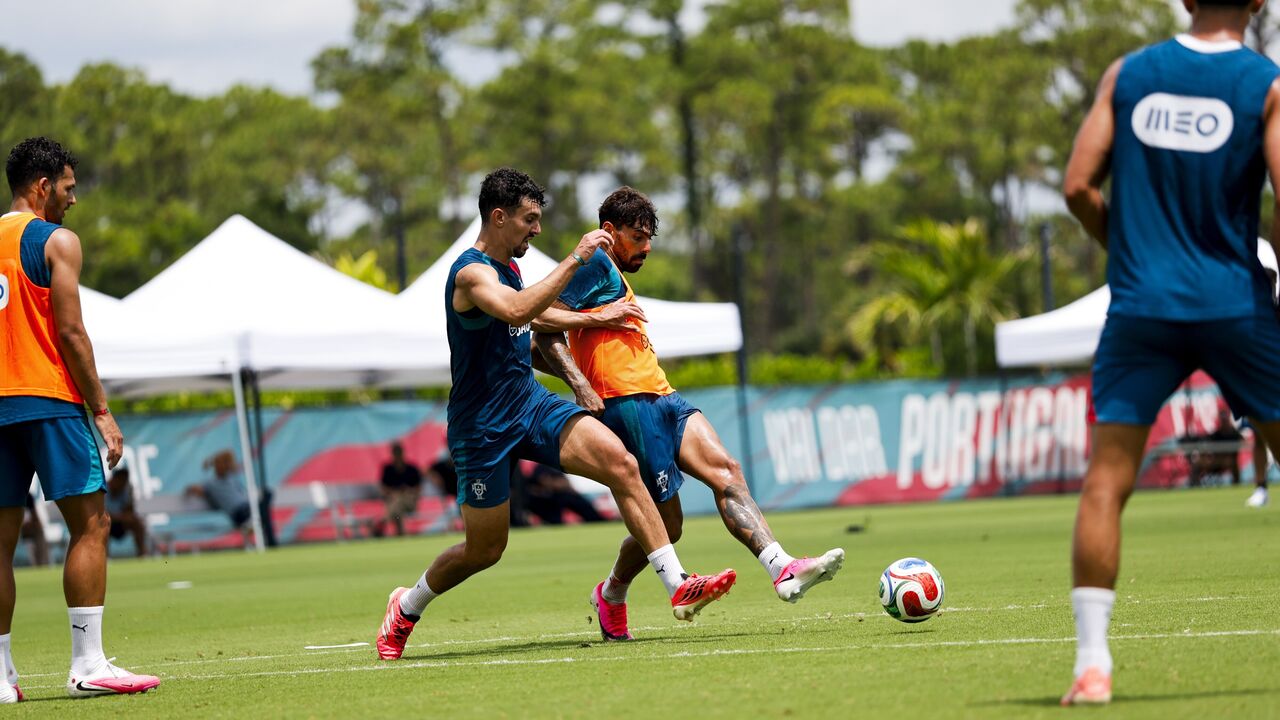 Tomás Araújo durante o treino da Seleção Nacional