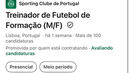 O anúncio do Sporting nas redes sociais