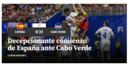'Mundo Deportivo': 'Dececionante começo de Espanha perante Cabo Verde'