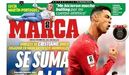 Cristiano Ronaldo em destaque na 1º página da Marca