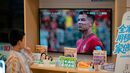 Cristiano Ronaldo numa televisão em Xangai