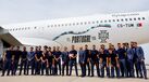 Seleção Nacional posa junto do avião