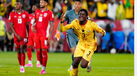 Caleb Yirenkyi festeja o golo marcado ao Panamá