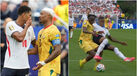 Jude Bellingham à conversa com Jordan Ayew e lance entre Prince Adu e Ezri Konsa