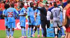 Sébastien Desabre à conversa com os jogadores da RD Congo durante o Mundial'2026
