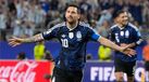 Lionel Messi festeja frente à Jordânia