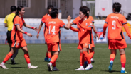 Coreia do Sul festeja golo frente a Macau