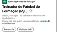 O anúncio do Sporting nas redes sociais