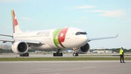 O avião de Portugal a aterrar em Miami