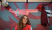 Andreia Norton na reabertura do Campo de Jogos das Furnas, num evento da Puma