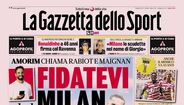 A capa da 'Gazzetta dello Sport'