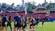 Imagens do treino da Suécia