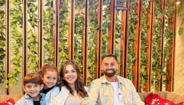 Lucas Trejo com a mulher e os filhos 