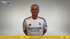 O momento em que mostrámos em direto a primeira imagem de Mourinho com a camisola do Real Madrid