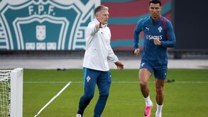 Cristiano Ronaldo no treino da Seleção Nacional