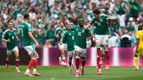 Julián Quiñones festeja após marcar o 1.º golo do Mundial'2026
