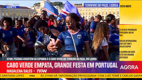 Euforia e festa no Terreiro do Paço após empate de Cabo Verde com Espanha