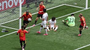 Momento do golo da Bélgica