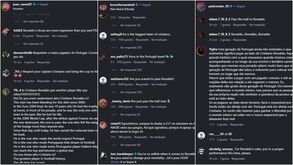 Redes sociais de jogadores da Seleção invadidas com comentários a pedir respeito por Ronaldo