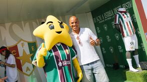 Pepa com a mascote do Estrela no Rock in Rio
