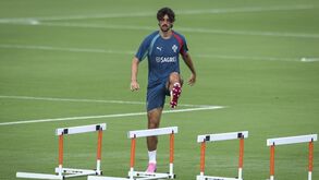 Trincão em ação num treino da Seleção
