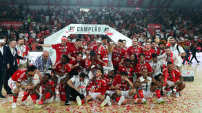 Jogadores do Benfica fazem a festa do título
