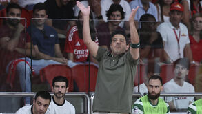 Nuno Dias reage durante o Benfica-Sporting, jogo 5 da final da Liga Placard