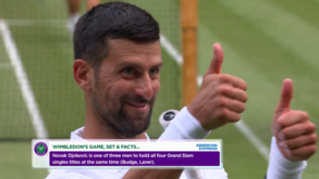 Djokovic aprovou a cena romântica em Wimbledon