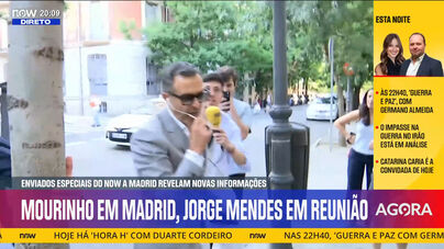 Now mostra imagens de Jorge Mendes em Madrid com tema Mourinho em cima da mesa