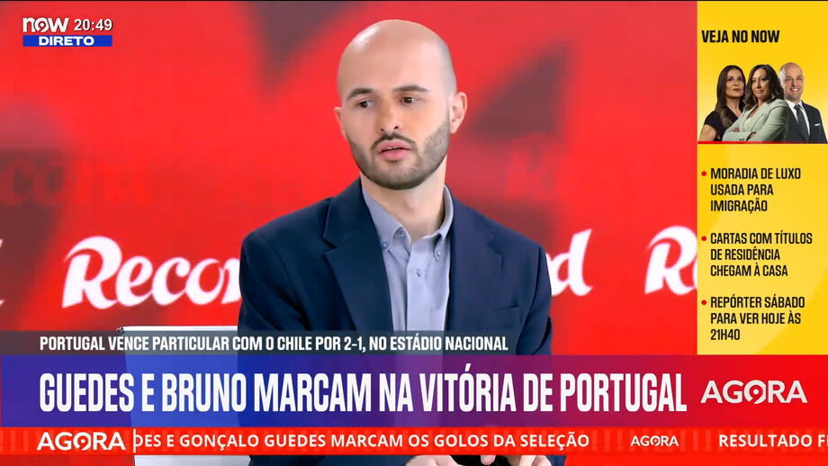 Vitória de Portugal por 2-1 frente ao Chile em análise no 'Record na Hora' no Now