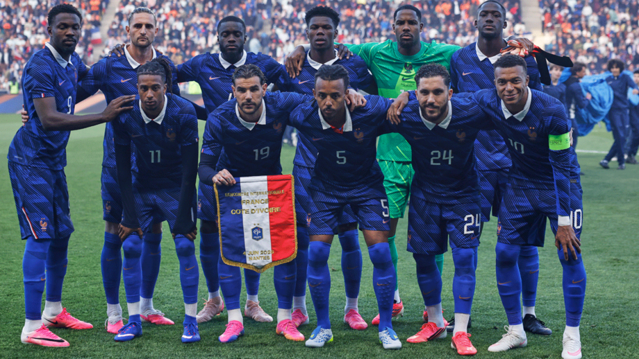 A seleção francesa antes do particular com a Costa do Marfim 