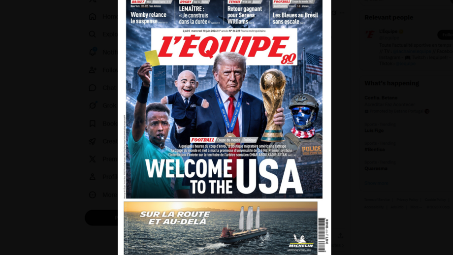 A capa do 'L'Équipe' a 10 de junho