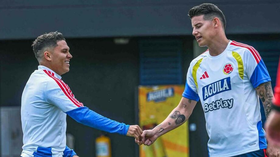 Juan Quintero e James Rodríguez na seleção da Colômbia