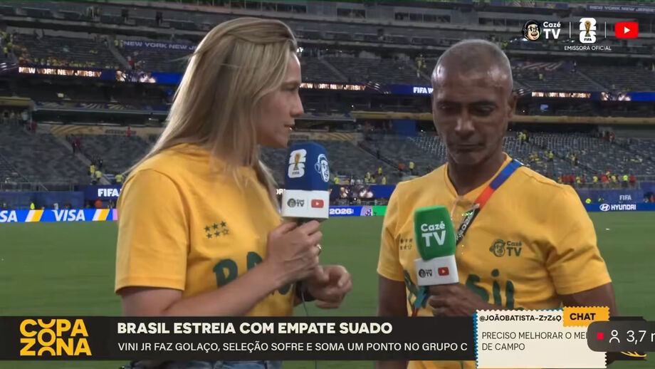 Comentário do antigo internacional na CazéTV, a pergunta de Fernanda Gentil, levou a várias críticas