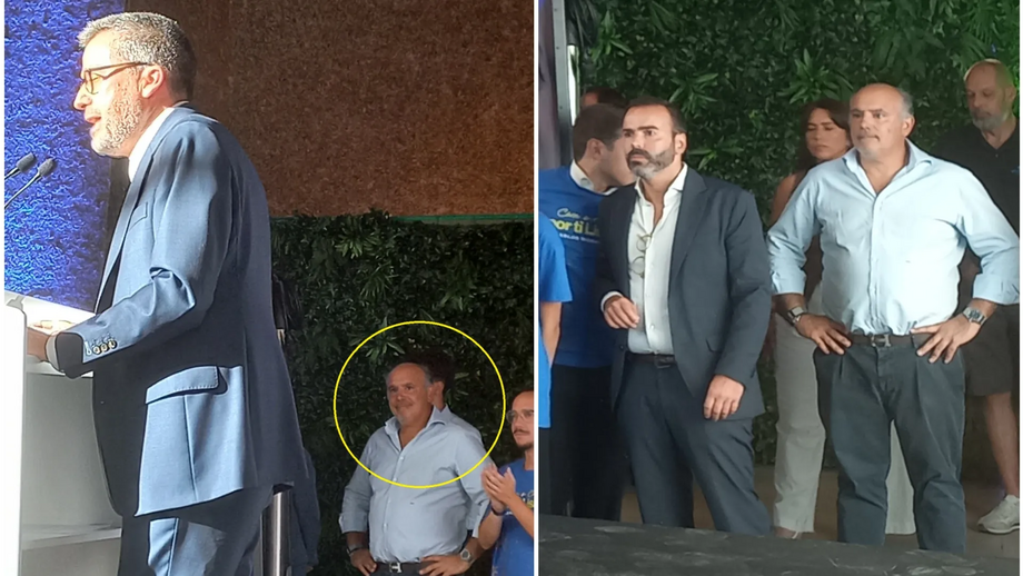 Olivier nos bastidores da recandidatura de Moedas. Ao lado está António Valle, diretor de campanha