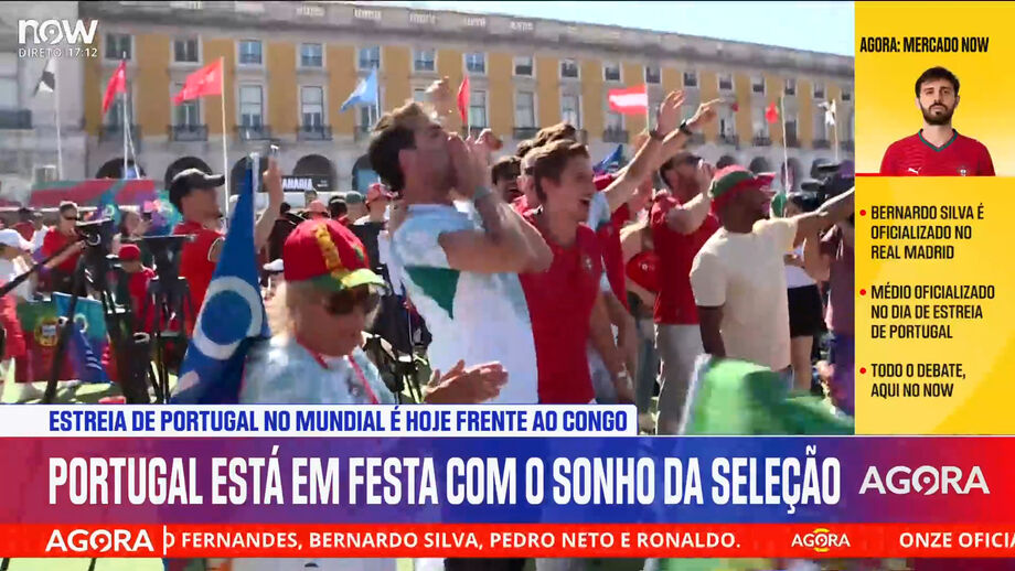 Adeptos portugueses reúnem-se para assistir à estreia no Mundial