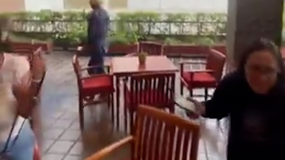 Imagens foram captadas a partir do pátio da unidade hoteleira