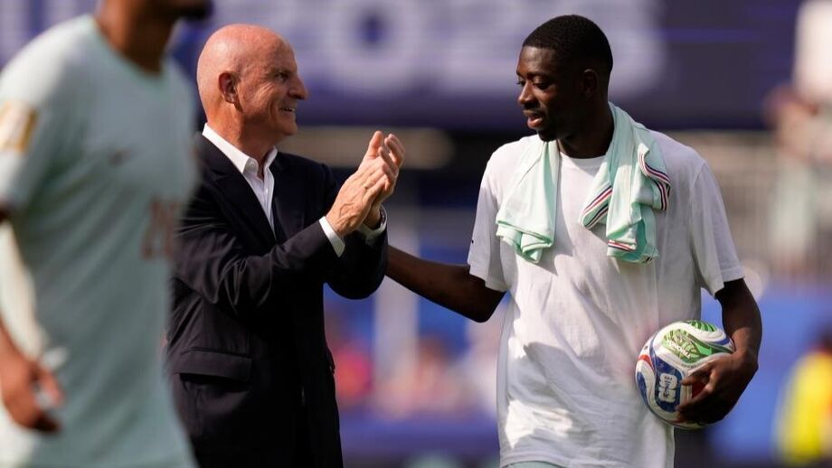 Guy Stéphan com Dembélé