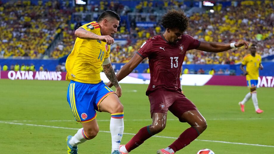 Renato Veiga durante o Colômbia-Portugal