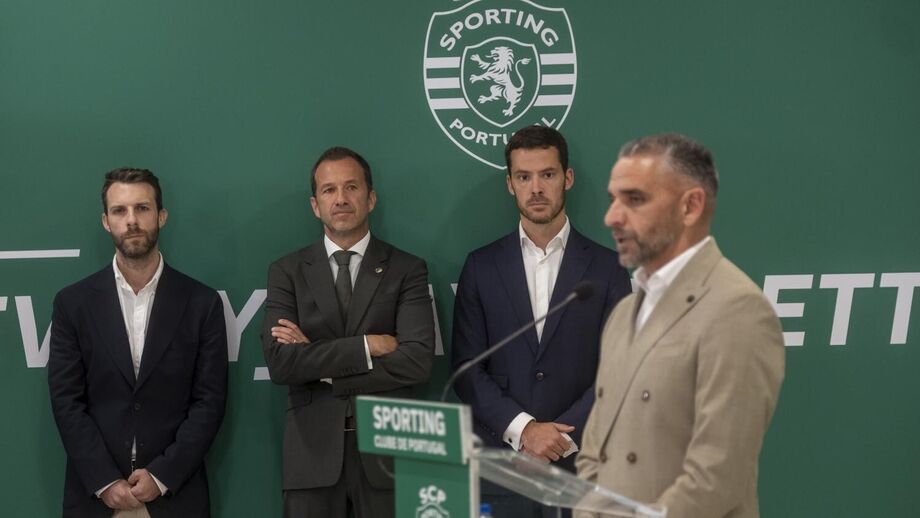 A estrutura do Sporting (Flávio Costa, Frederico Varandas, Bernardo Palmeiro e Rui Borges)