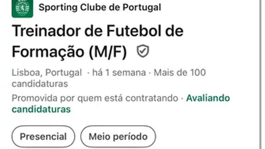 O anúncio do Sporting nas redes sociais